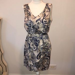 Guess Blue and Cream Paisley Dress Size 6